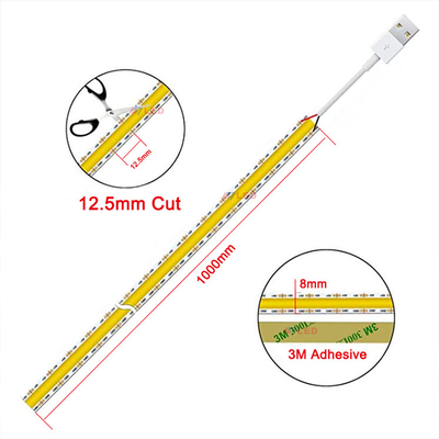 Warm/Nature/Cool White 320LEDS/M DC5V COB LED Strip Linear Ribbon High Density