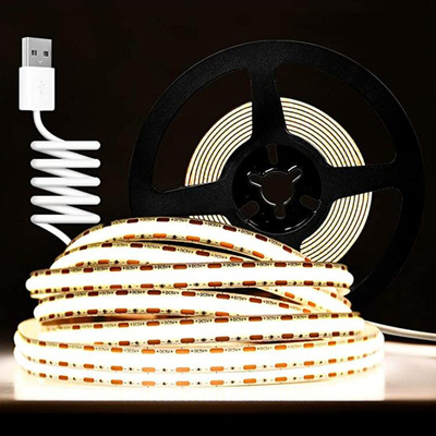 COB Led Strip Light 320led/m DC5V 3000K IP20/IP65/IP67 Rated With 3 years warranty Uniform Lighting