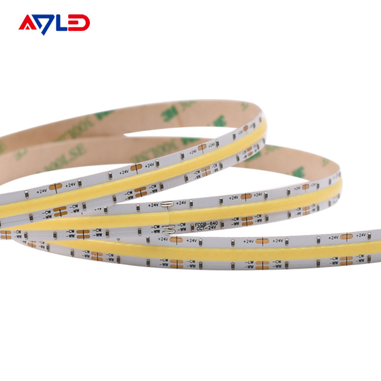 High Powered Dual White COB CCT Strip Light 3000K-6500K Color Temperature uniform lighting UL Listed Tape Light
