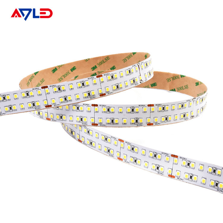Cuttable Single Color LED Strip Light Tape Outdoor Double Row 24V Warm White Cool White