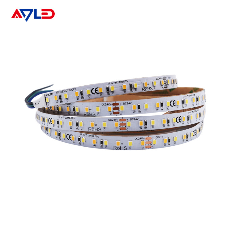Outdoor 	Tunable White LED Strip Lights Addressable CCT 2835 Lumileds 120 LED Per Meter