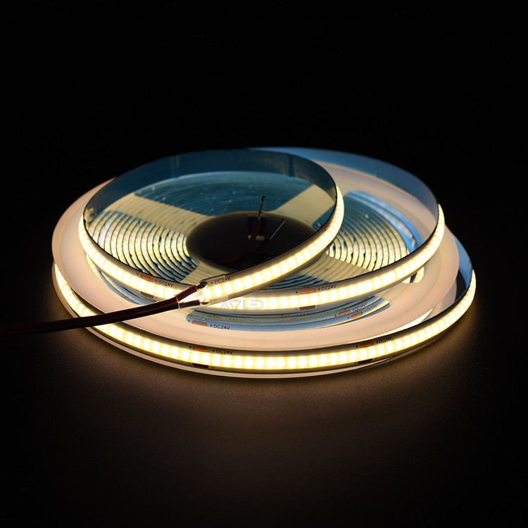 COB Strip Light 320leds Reel-to-Reel DC24V 3000K Color Temperature IP20 Rated with UL listed Brightness and Spotless