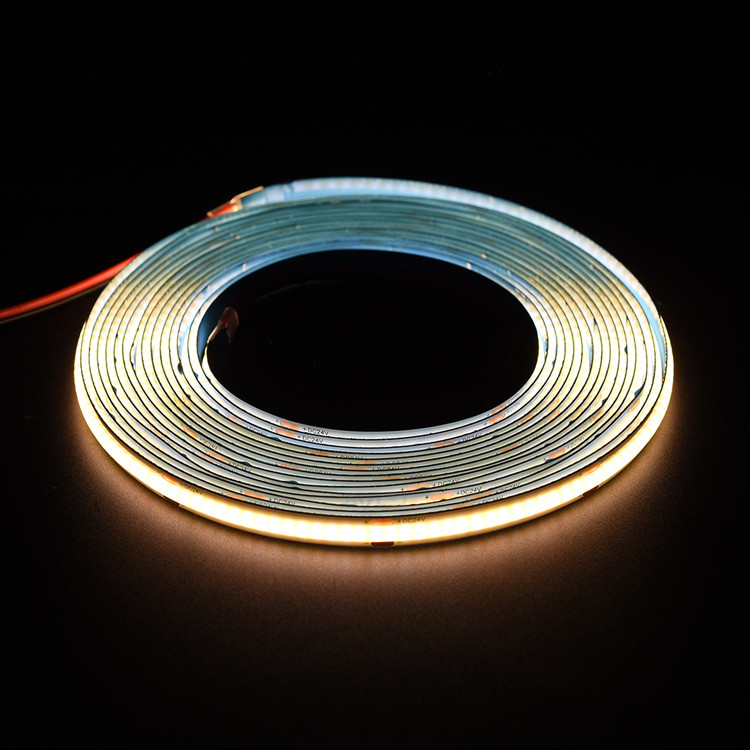 High Density Dotless 480Leds Flexible COB Strip Light COB LED Strip 5Meters/Reel 8MM 12V/24V