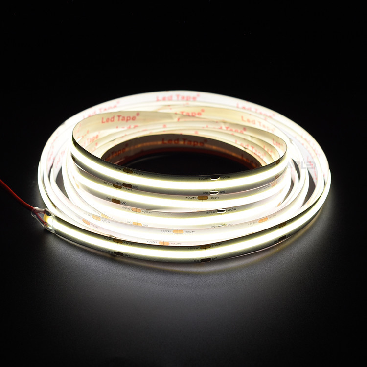 504leds/M COB LED Strip DC12V/24V 6500K IP20 10mm PCB Width Blue Adhensiven For Linear Lights