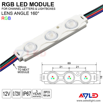 RGB LED Module Lights SMD 5050 Waterproof Backlight Signage 3 Color Changing 12 Volt